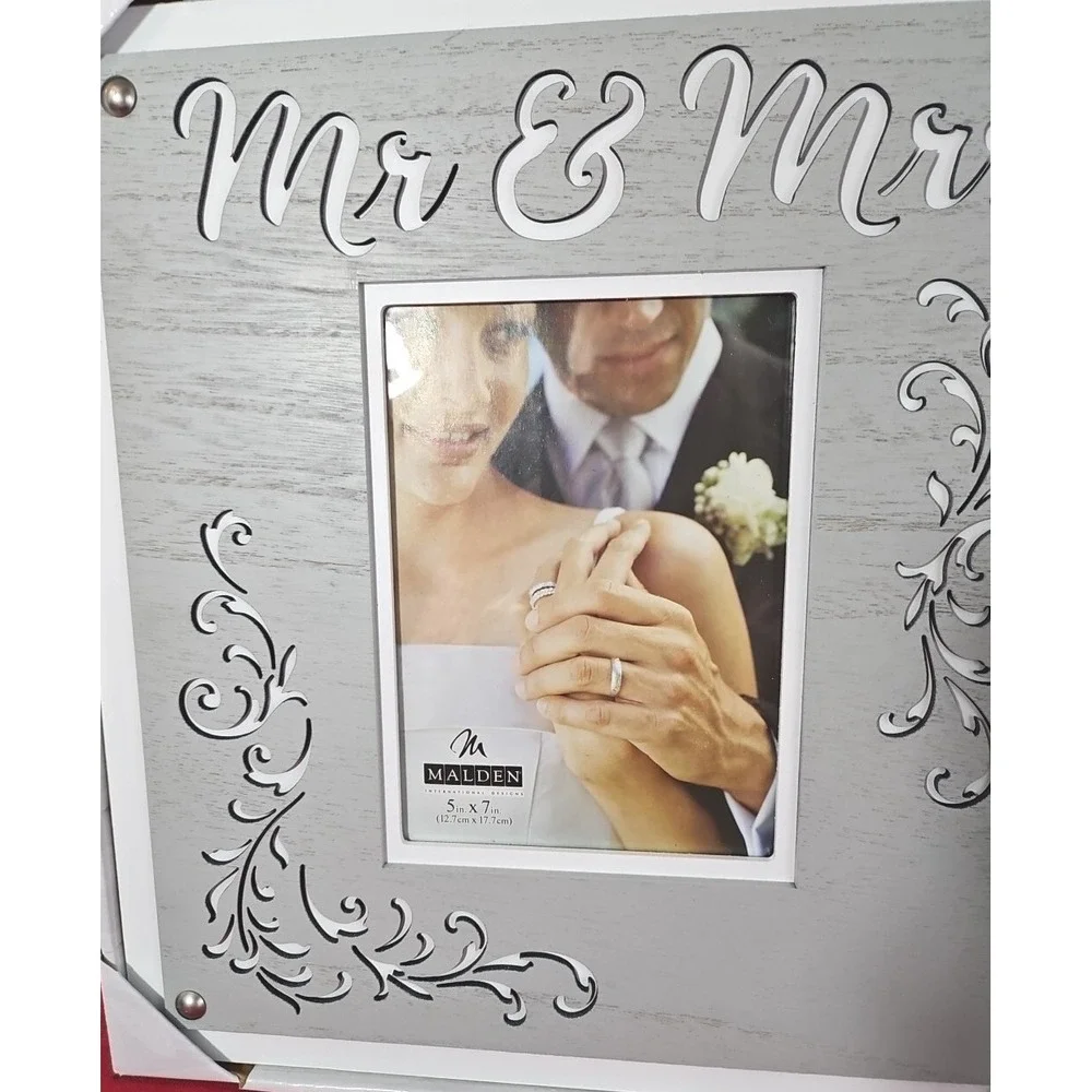 Malden Mr & Mrs Wedding Laser 5x7/12x13 Frame New In Box Gift Anniversary‎